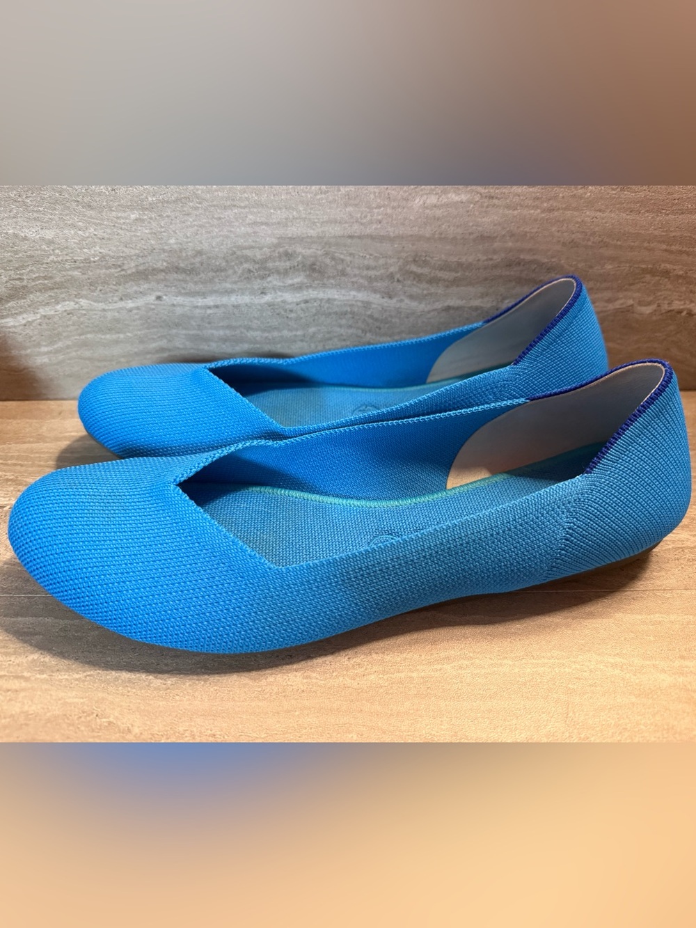 NWOT Rothy's The Flat Rounded Toe Slip On Ballet Flats Indigo Blue Sz 10 Washabl